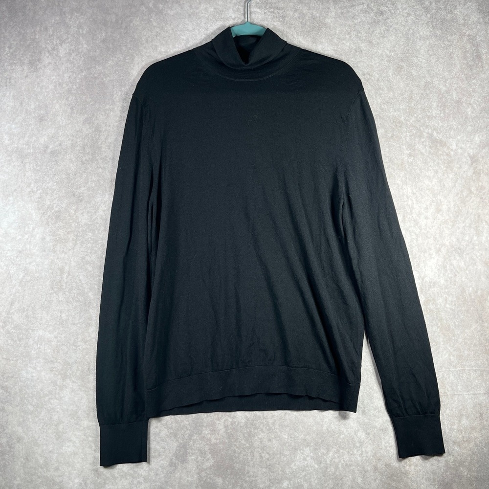 COS Sweater Womens Large Black Wool Knit Long Sleeve‎ Pullover Turtleneck Casual